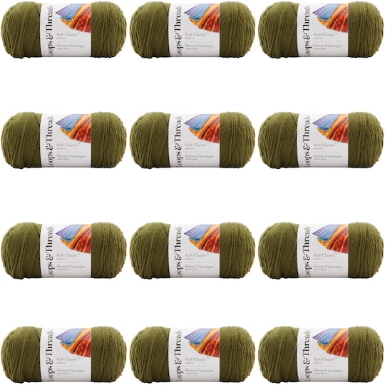 12 Pack: Soft Classic™ Solid Yarn by Loops & Threads®